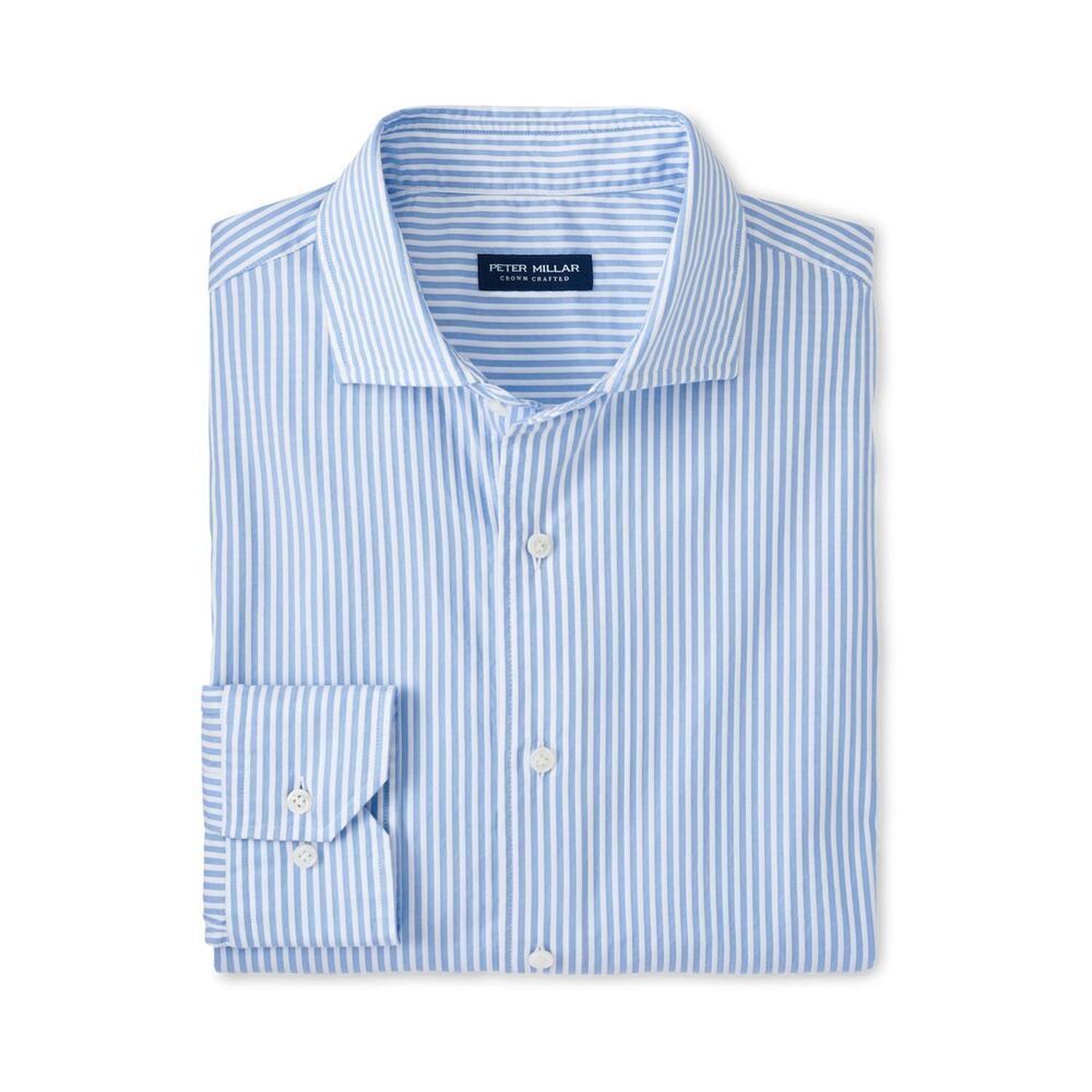 Peter Millar Hanford Button-Down Collar Checked Twill Shirt Pinstripe